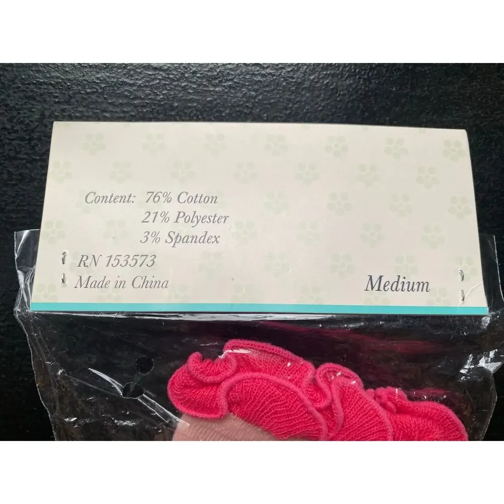 Wildflowers Girls Show Choir Pink and Green Socks Size Medium (11-4Y)